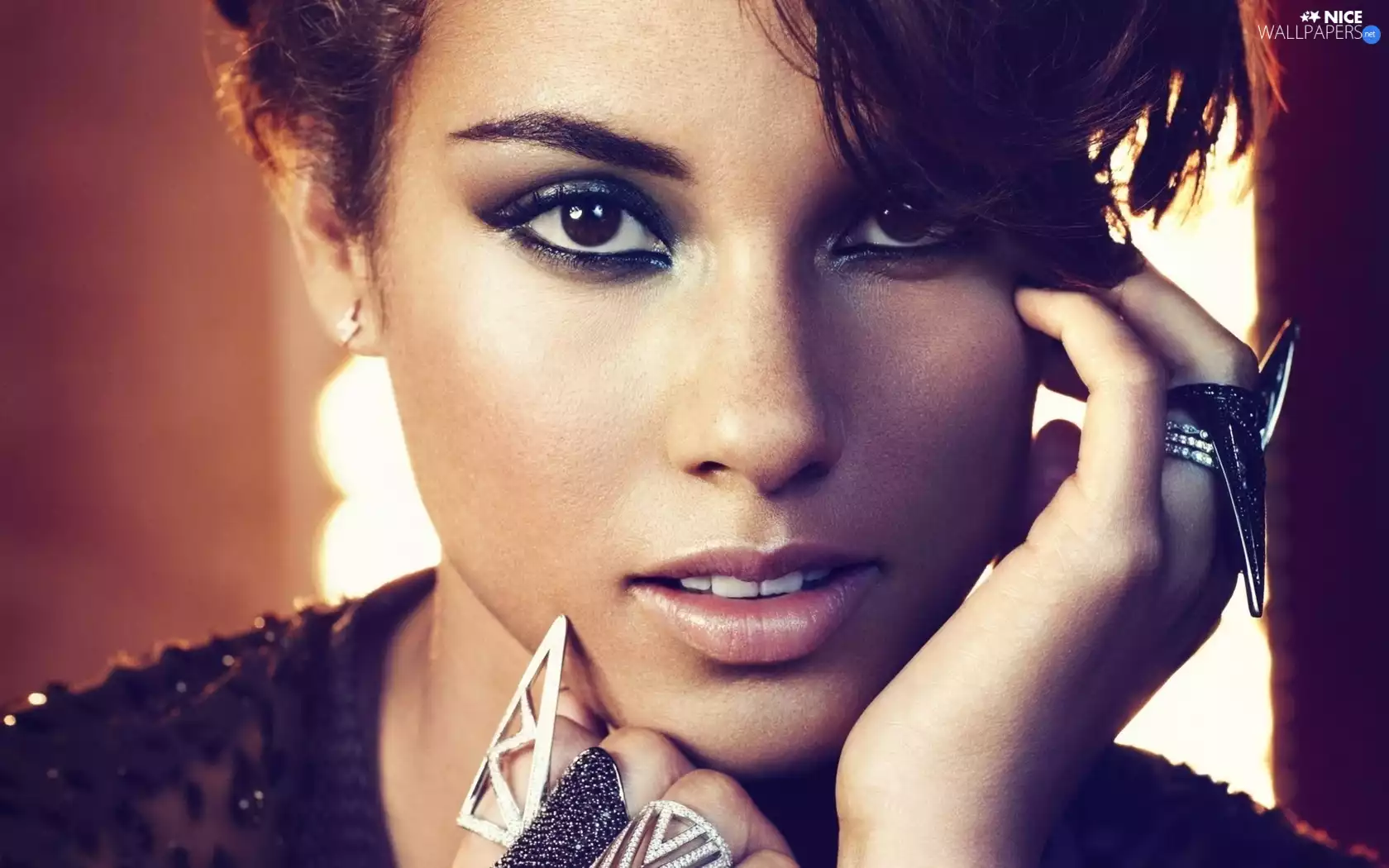 jewellery, make-up, Women, Alicia Keys, Beauty