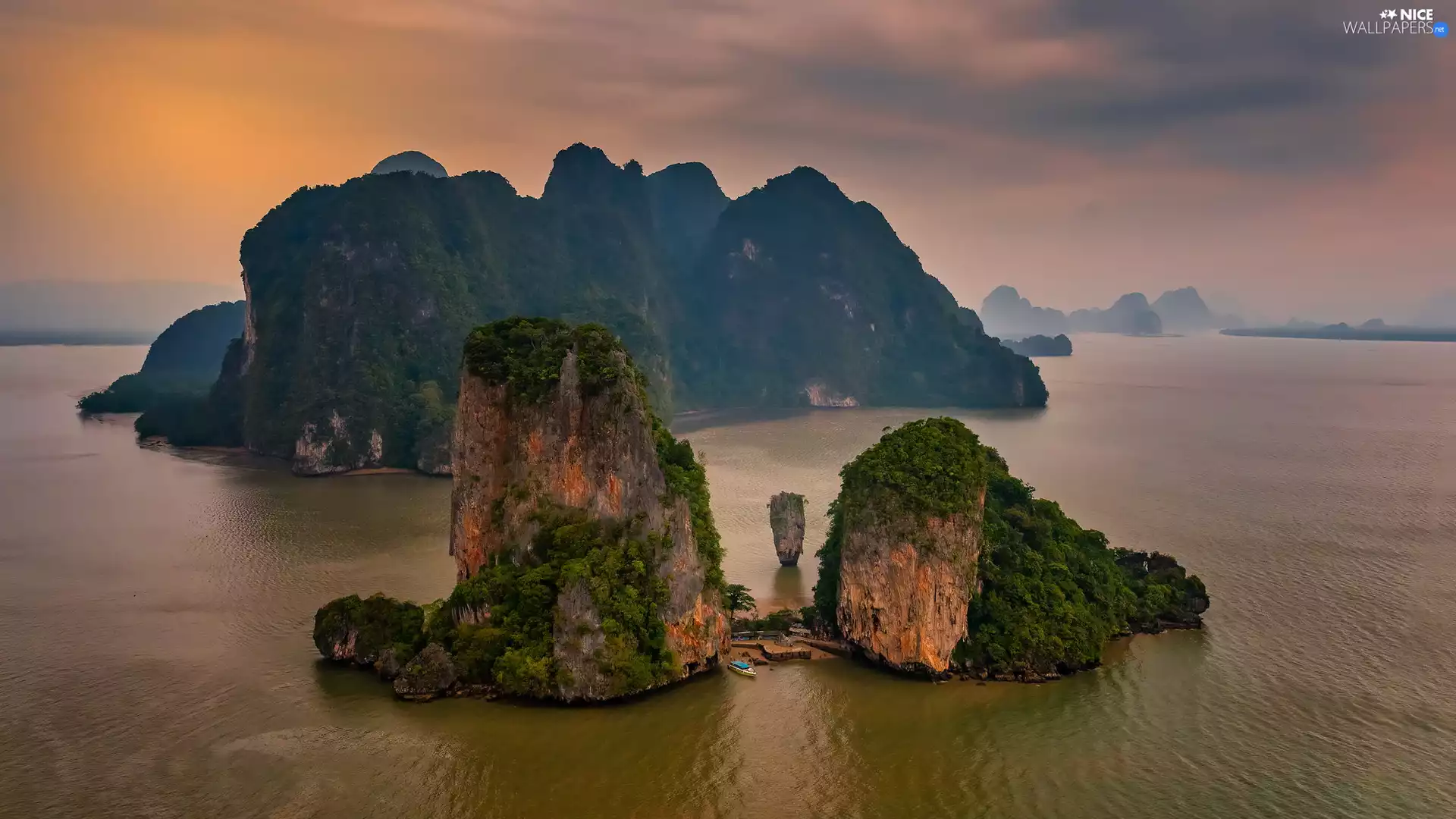 woods, rocks, Andaman Sea, Islands, Mountains, Phang Nga Bay, Thailand