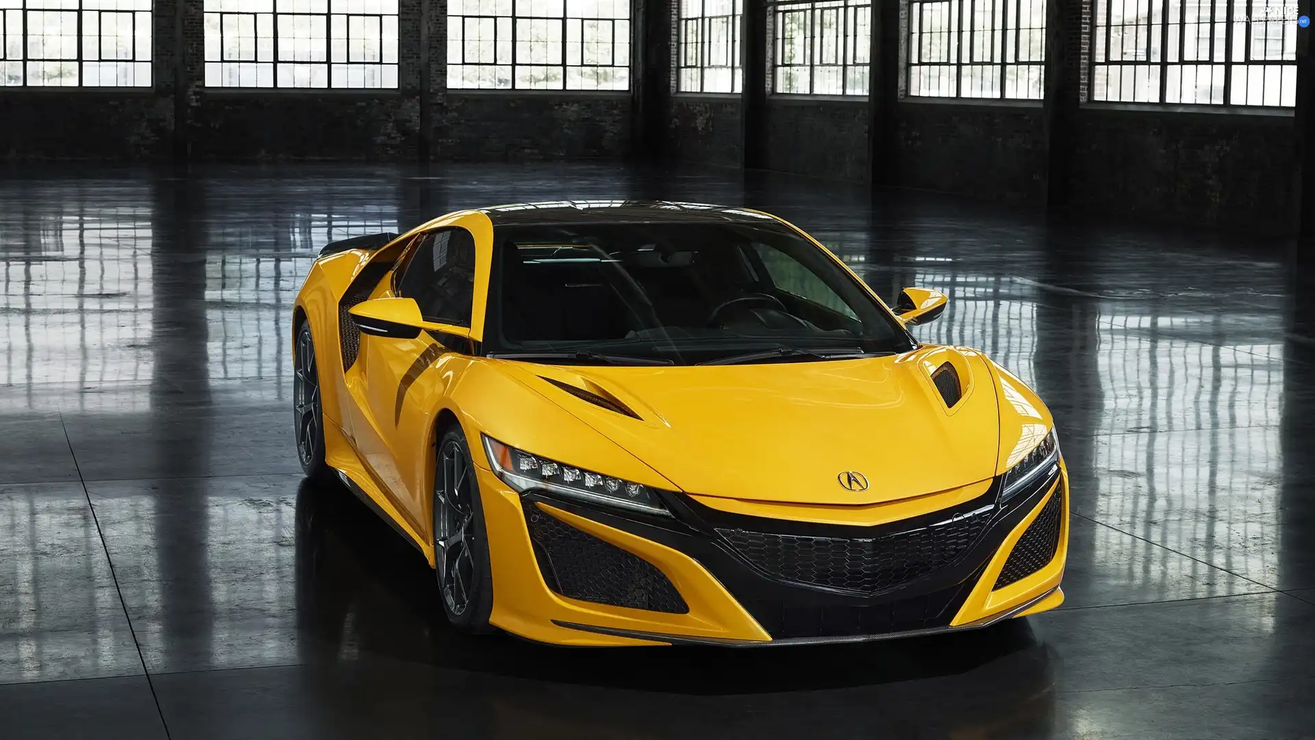 Front, Yellow Honda, Acura NSX