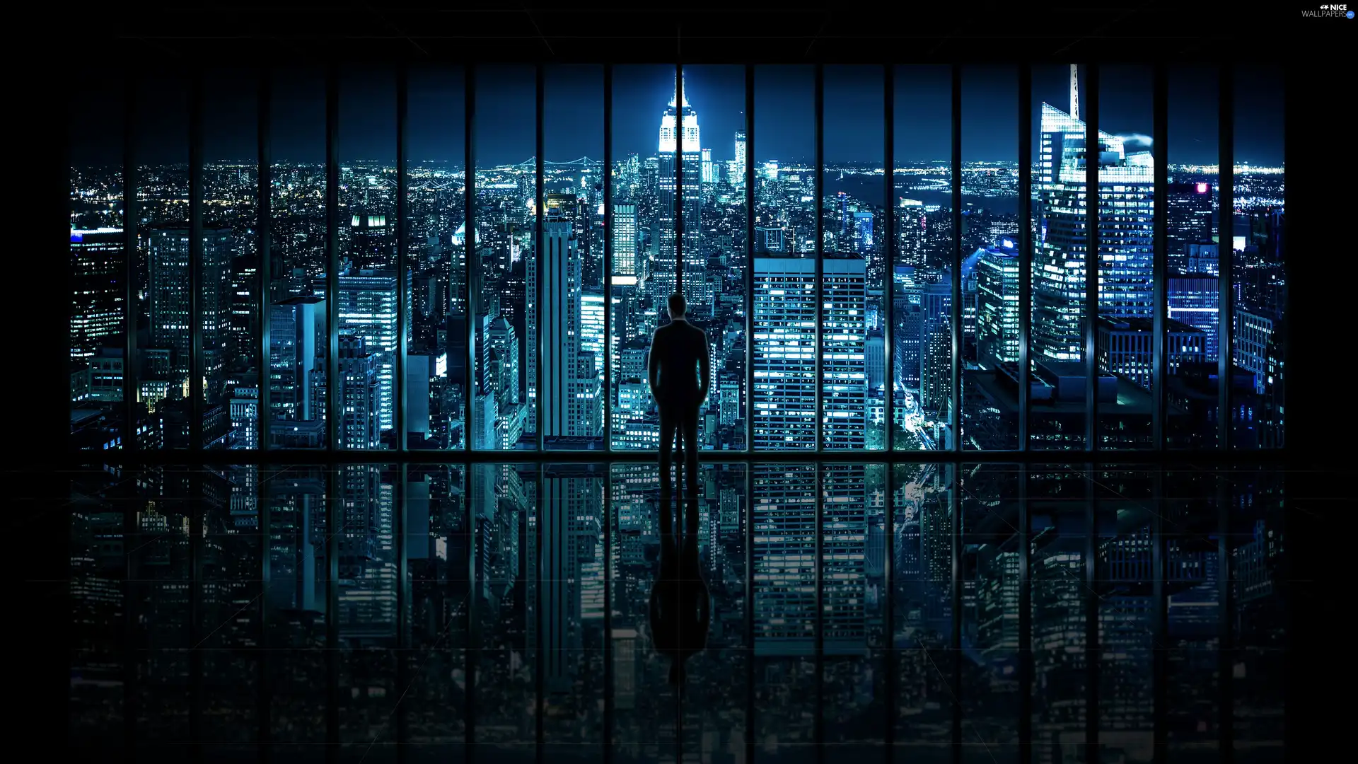 The United States, Night, 2D Graphics, New York
