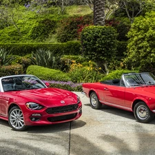 Fiat 124 Spider, Red, cars