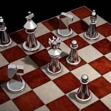 chess, figure, 3D Graphics, Silver