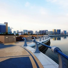 Abu, Dhabi, wharf, panorama, sea