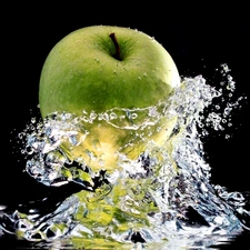 water, green ones, Apple