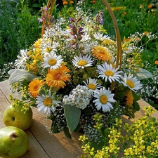 apples, wooden, table