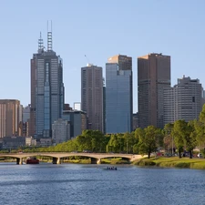 Melbourne, bridge, architecture, water