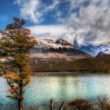 lake, El Chalten, Argentina, Mountains