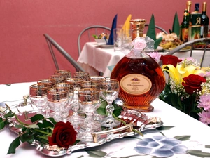 cognac, glasses, Flowers, armenian