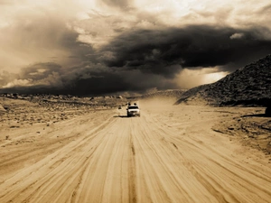 Desert, Desert, Storm, Automobile