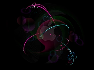 Black, Apple, abstraction, background