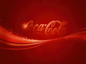 Red, background, Coca, cola, logo