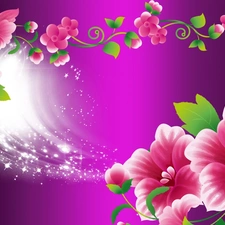 background, graphics, Flowers, purple, Pink