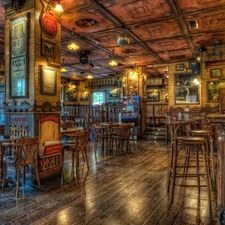 Restaurant, Stool, Bar, Tables
