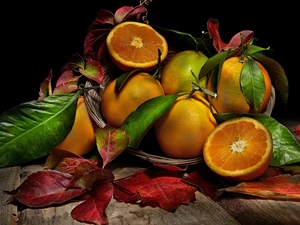 orange, color, Leaf, basket