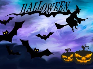 halloween, pumpkin, graphics, bats