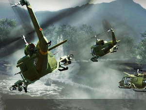 Battle, helicopters, action