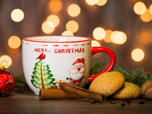 Christmas, composition, cookies, baubles, cup, Christmas