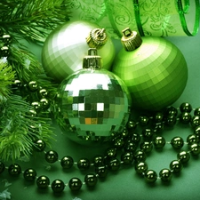 ornamentation, green ones, baubles