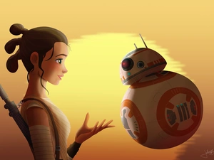 Star, war, Robot, BB-8, girl