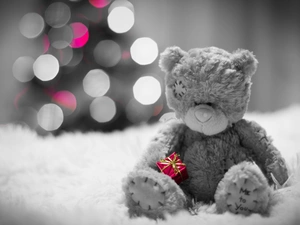 Present, Plush, teddy bear