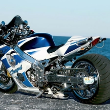 sea, motor-bike, Becks - motorbike