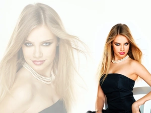 chaplet, make-up, black, dress, Xenia Tchoumitcheva