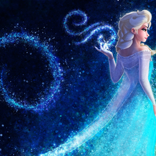 Frozen, story, Elsa, blue background, form, Frozen