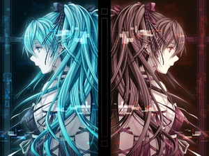 Hatsune Miku, pink, Blue