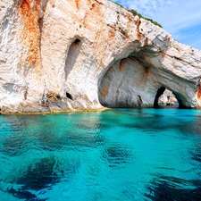 Blue Caves, sea, Zakynthos, Skinari, Greece