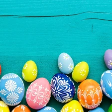 Blue, boarding, color, eggs, Easter