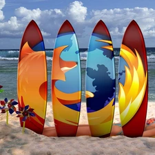 boarding, surfboards, FireFox, Beaches, Mozilla