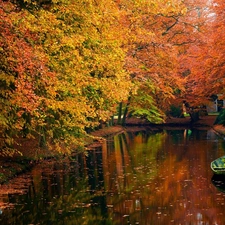 Boat, autumn, Park