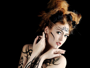 make-up, Women, Bodypainting