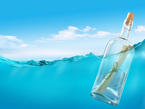 Bottle, Sky, sea