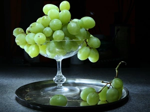 Bowl, Grapes, Tray
