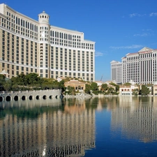 bridge, water, town, Hotels, panorama