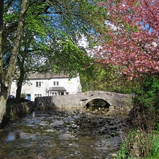 house, stone, bridges, brook