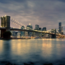 Nowy York, bridge, Brooklyn Bridge