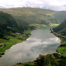 River, roads, buildings, The Hills