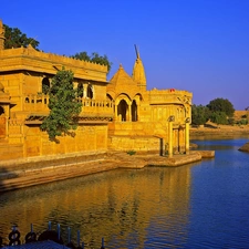 Buldings, india, Ganges