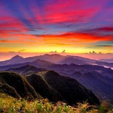 mountains, Great Sunsets, by