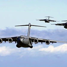 clouds, jets, Boeing C-17 Globemaster III