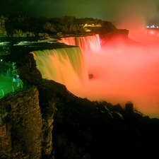 highlighted, Niagara Falls, Canada, waterfall
