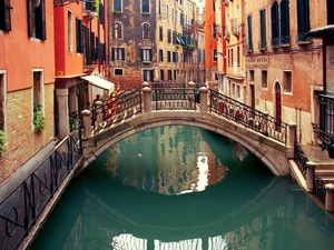 Venice, canal, apartment house, bridges