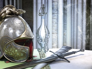 Candles, Chelm, sword