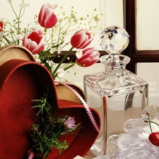 carafe, Heart, Flowers