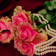 bouquet, rouge, chaplet, pink
