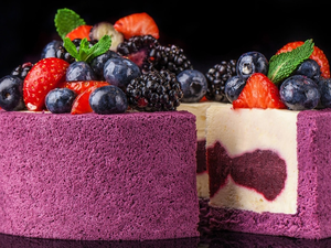 cheesecake, cake, Fruits