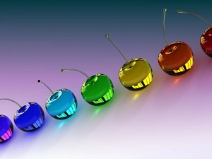 cherries, color, glass