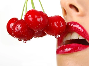 cherries, Women, lips
